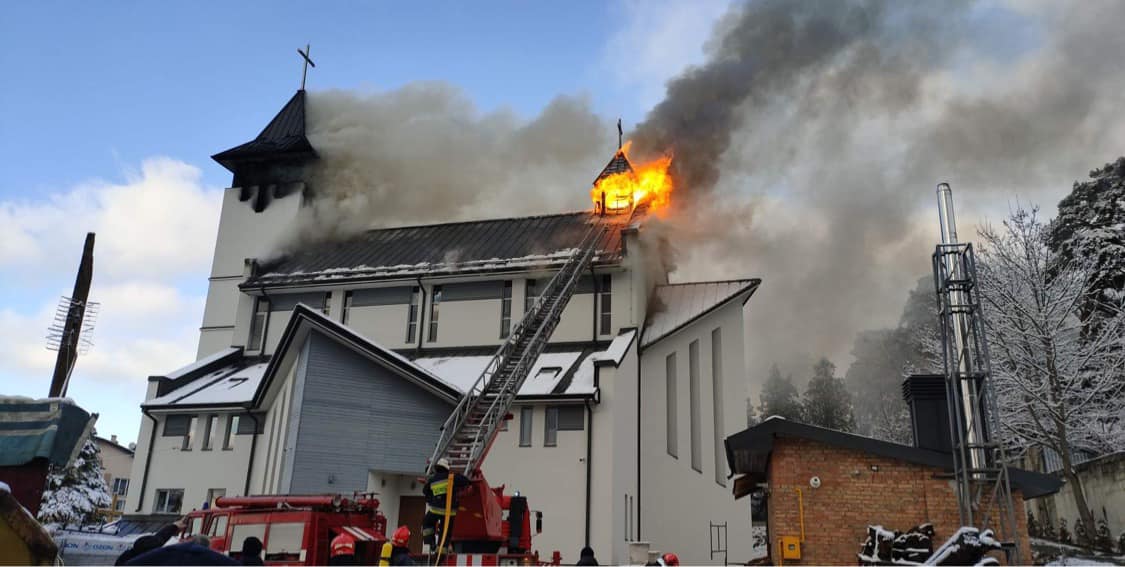 Spłonął Kościół we Lwowie